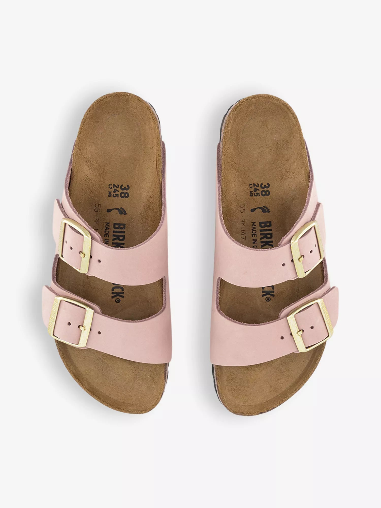Birkenstock Arizona Soft Pink Two Strap Leather Sandals