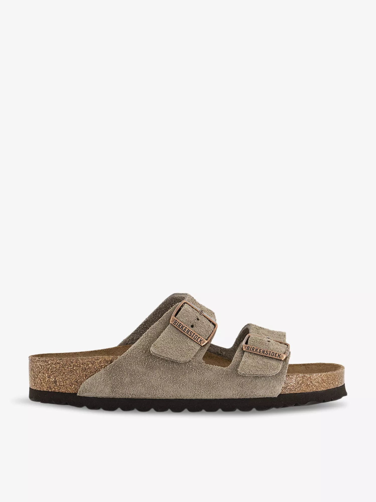 Birkenstock Arizona Taupe Suede Two Strap Sandals