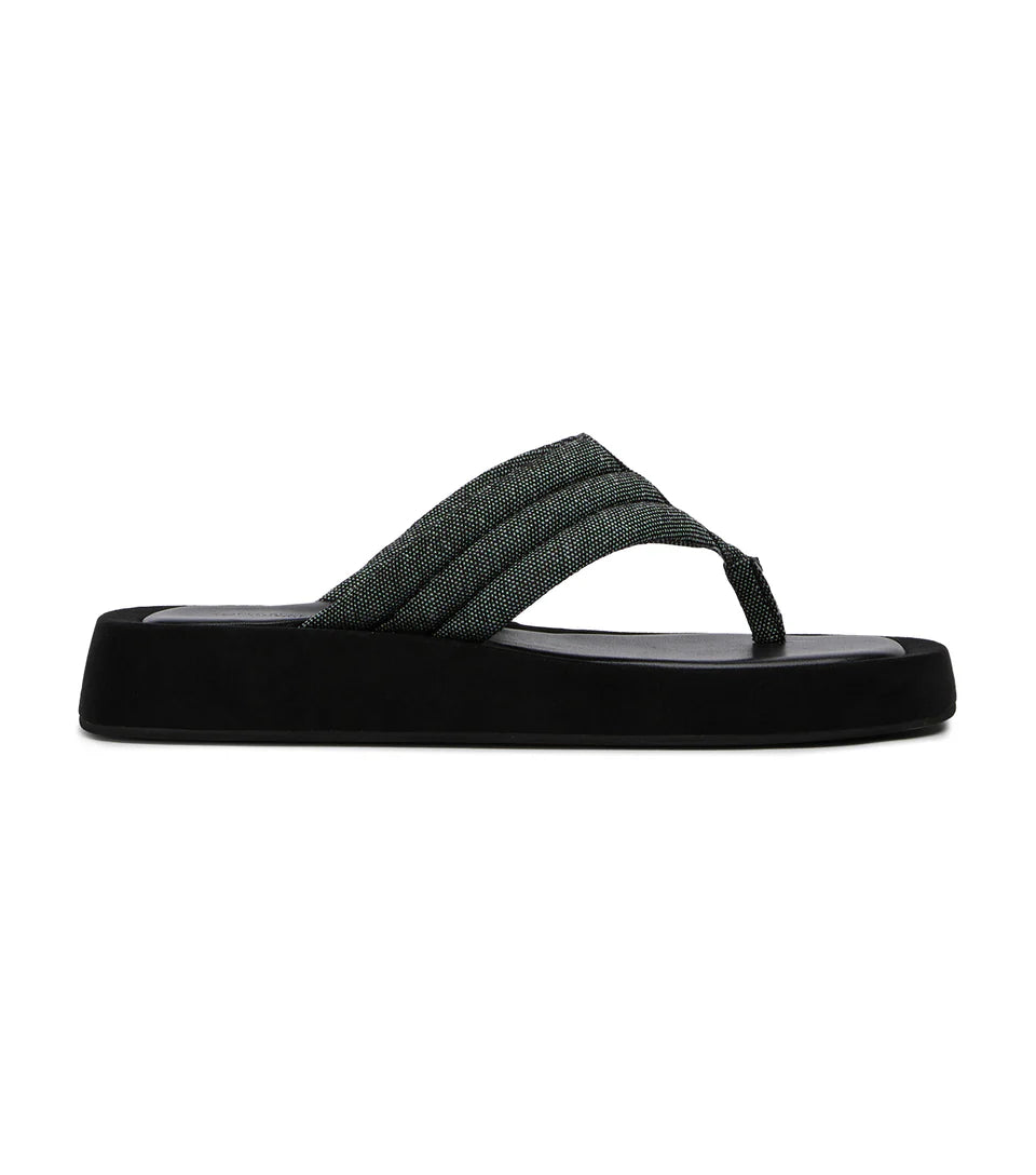 IZZY GREY COTTON SANDALS