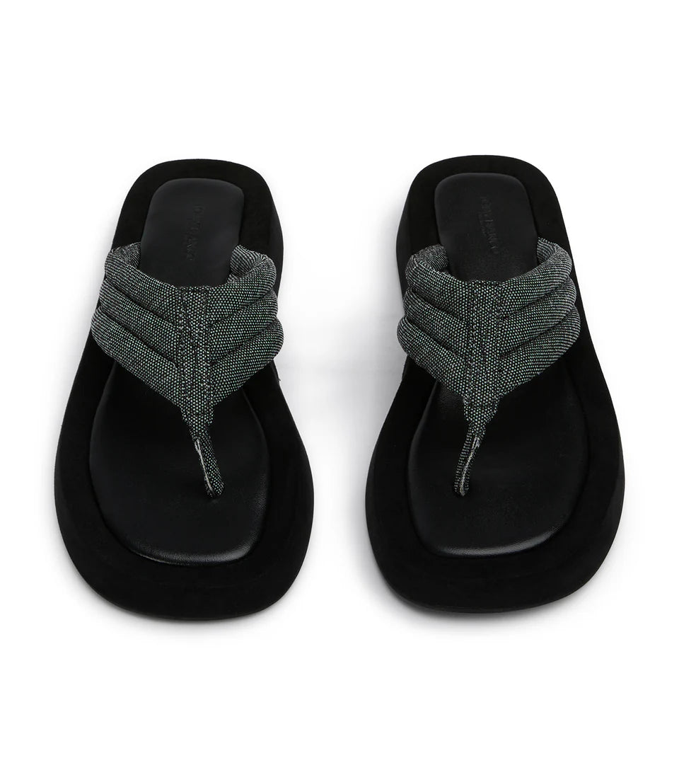 IZZY GREY COTTON SANDALS